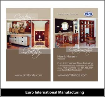 custom cabinetry business card design