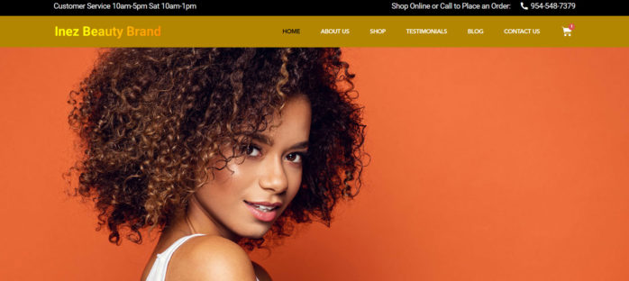 beauty products web design